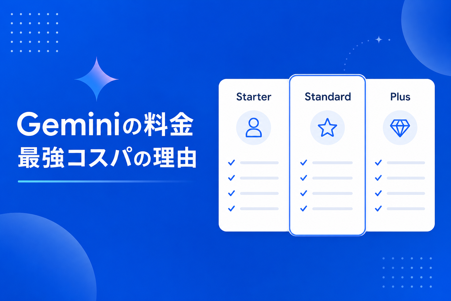 Geminiの料金表イメージ図