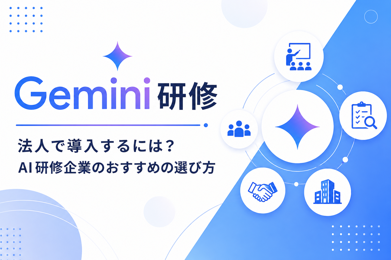 Googleの法人向けGemini研修の全体像イメージ