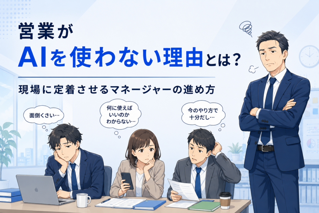営業がAIを使わない理由に関する記事のイメージ図