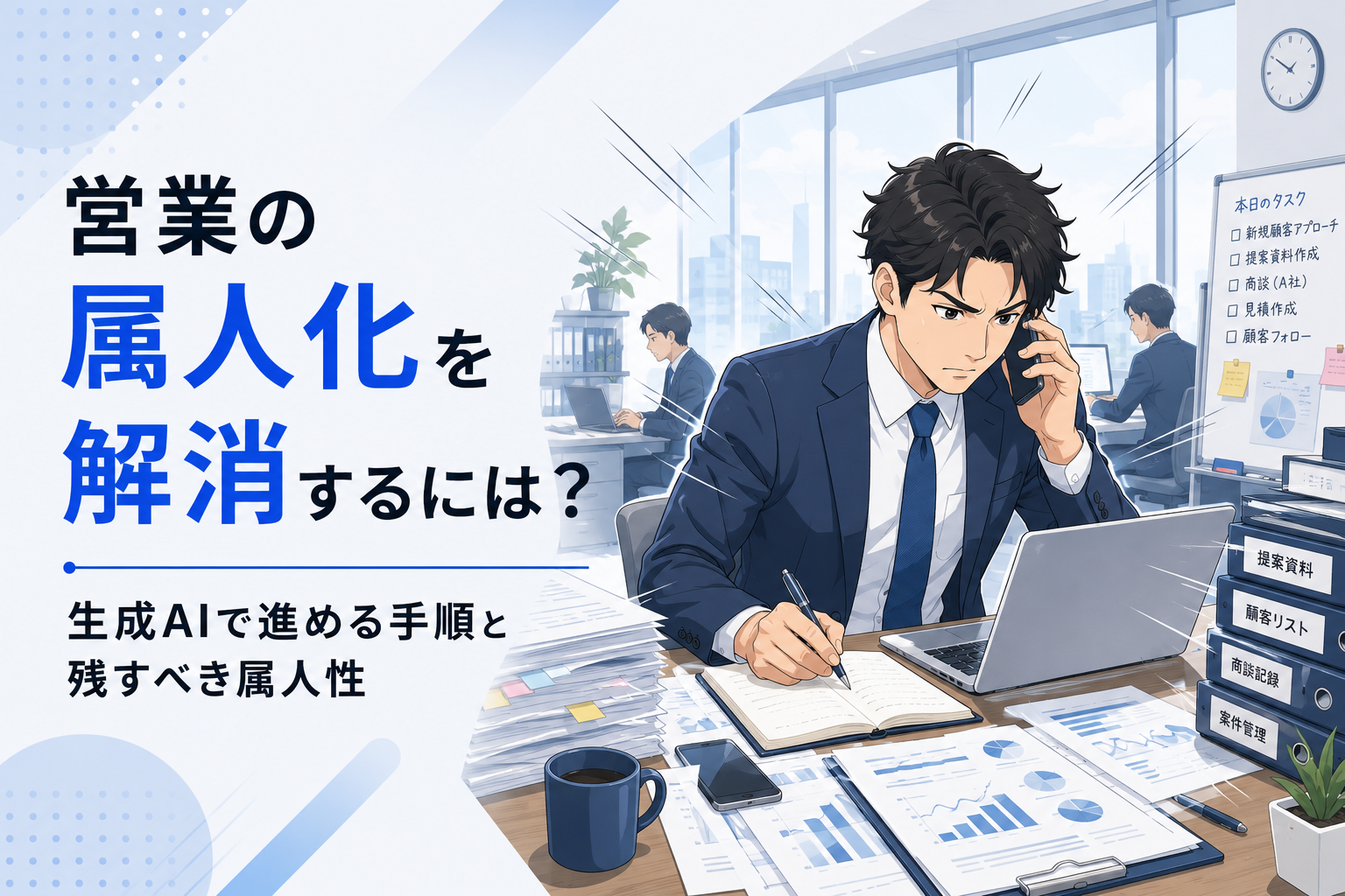 営業の属人化を解消するには?という記事のイメージ図